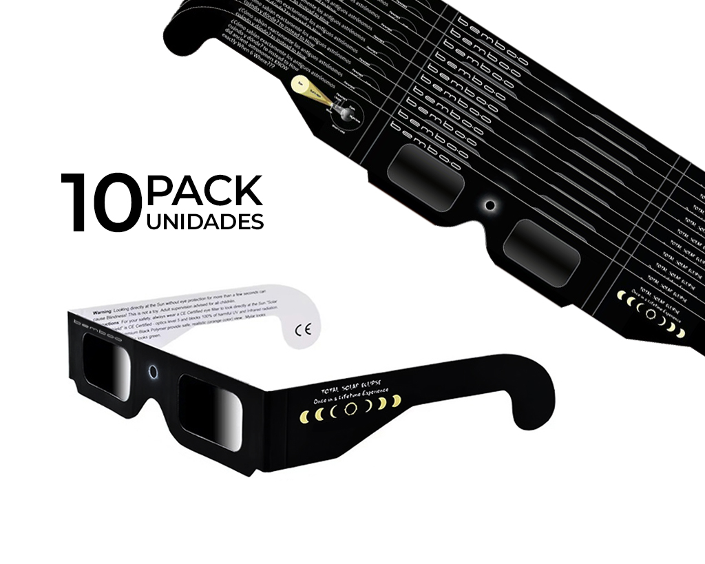 Pack 10 gafas eclipse homologadas ISO12312-2 (formato económico)