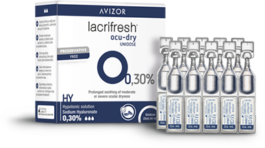 Lacrifresh Ocu-dry 0,30% 20 x 0.40 ml  Avizor *** disponibilidad prevista para el 15/10/26 ***