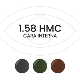 Lente orgánica 1.58 solar color HMC cara interna