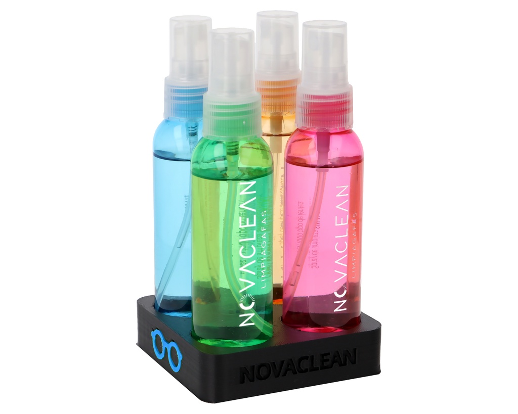 Expositor Novaclean capacidad para 4 limpiagafas 60 ml