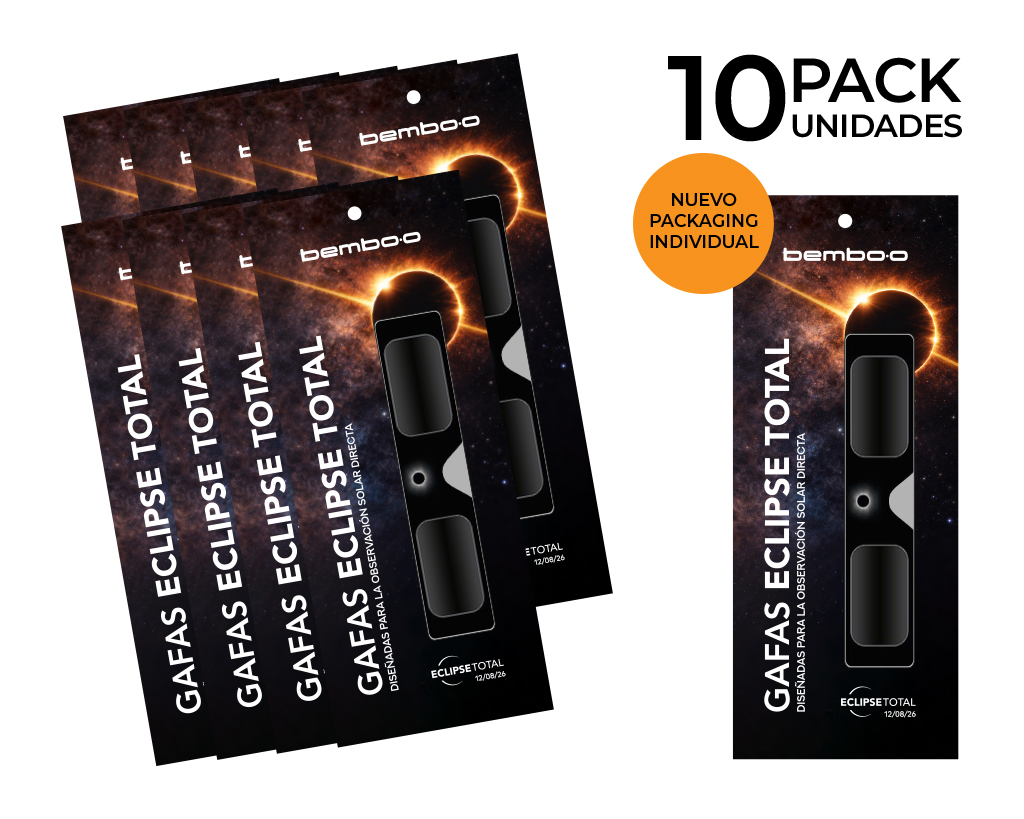 Pack 10 gafas eclipse homologadas ISO12312-2 (packaging individual)
