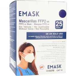 Caja 25 Ud Mascarilla FFP2 NR Azul Marino CE 0370 CAT III